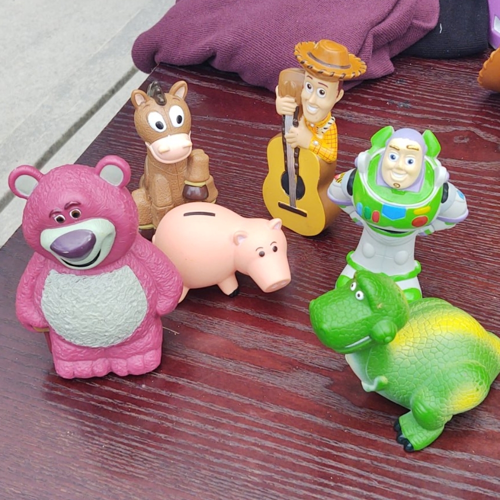 6 piece toy story bath figure set